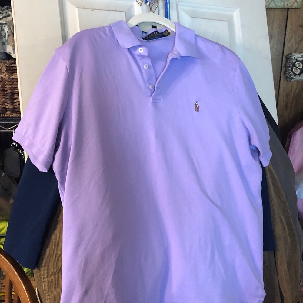 Polo by Ralph Lauren Men's Lavender Short-Sleeve Polo Shirt